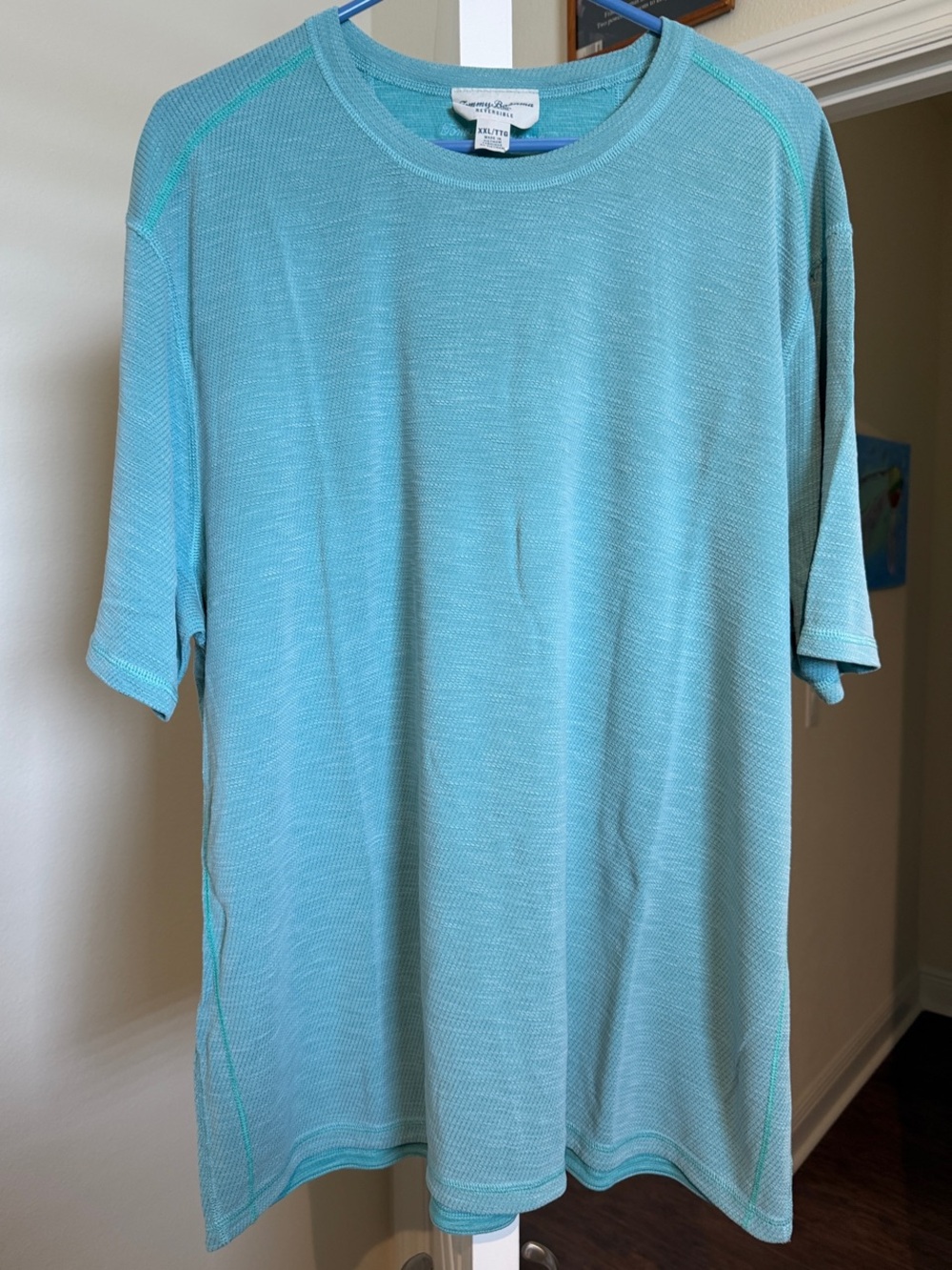 Men’s Tommy Bahama Light Aqua Reversible Short-Sleeve Performance Tee